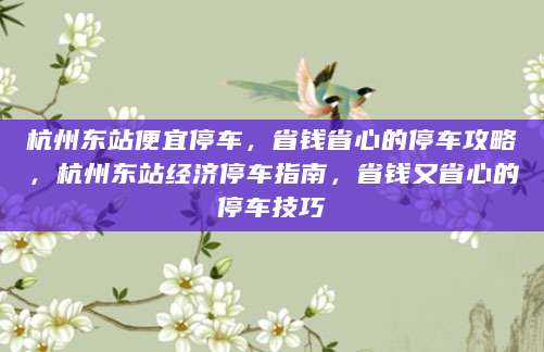 杭州东站便宜停车，省钱省心的停车攻略，杭州东站经济停车指南，省钱又省心的停车技巧