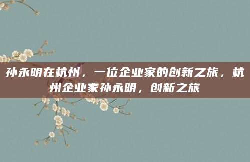 孙永明在杭州，一位企业家的创新之旅，杭州企业家孙永明，创新之旅