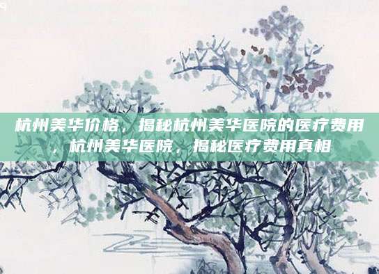 杭州美华价格，揭秘杭州美华医院的医疗费用，杭州美华医院，揭秘医疗费用真相